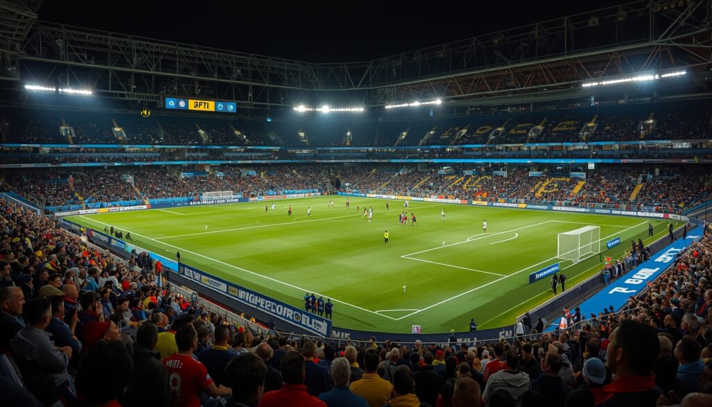 Jugadores de Rosario Central e Independiente del Valle disputan el balón