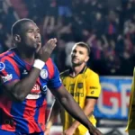 Jugadores de San Lorenzo celebran un gol ante Deportivo Cuenca en la Sudamericana 2026