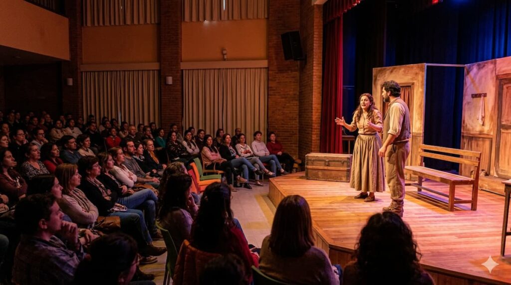 Función teatral en una ciudad del interior de Argentina