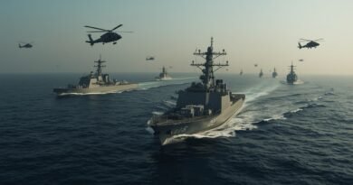 Buques militares en el estrecho de Ormuz durante tensión entre EE.UU. e Irán