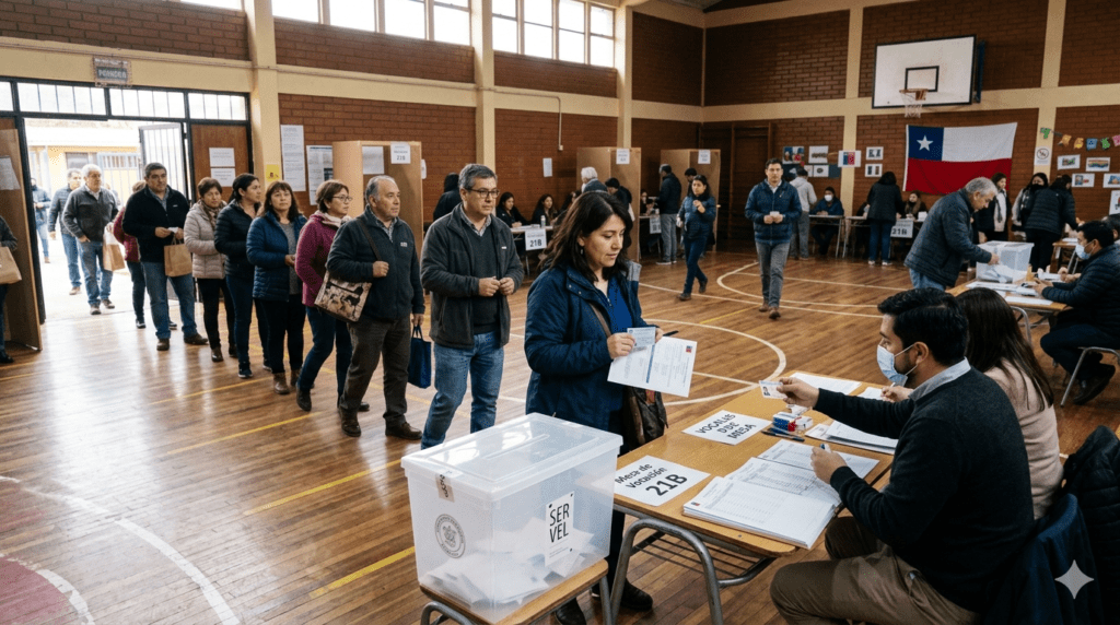 Ciudadanos votando en elecciones en Chile
