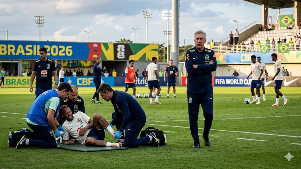 Carlo Ancelotti sigue la situación física de Neymar