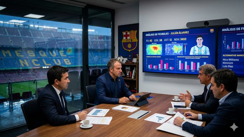 Barcelona analiza el fichaje de Julián Álvarez para la próxima temporada