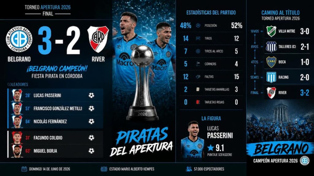 Belgrano venció a River y salió campeón argentino