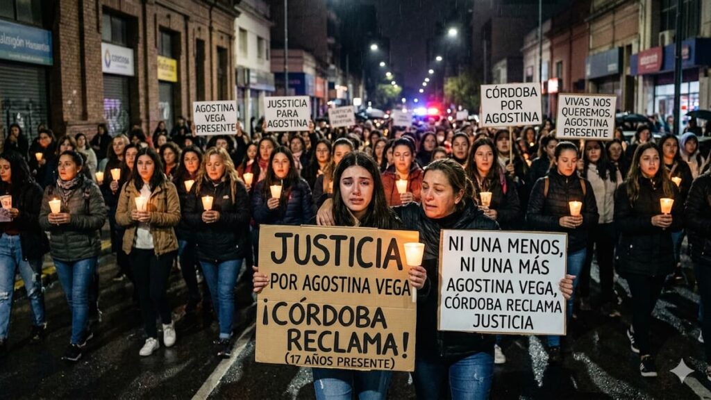 Marcha por justicia tras el crimen de Agostina Vega en Córdoba