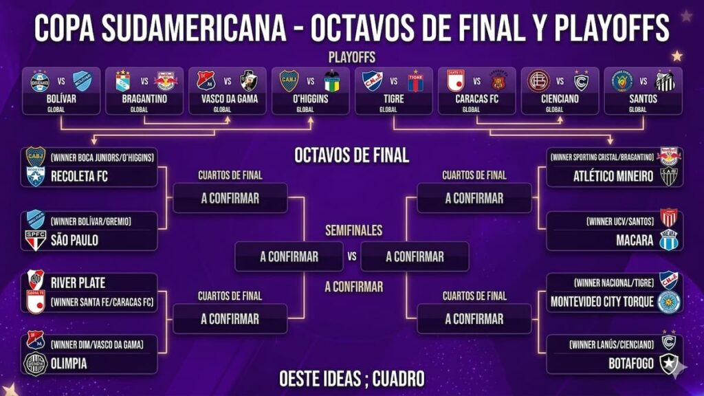 Los equipos clasificados a octavos de final de la Sudamericana 2026