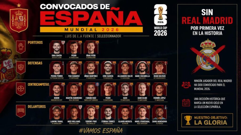 Los convocados de España para el Mundial 2026