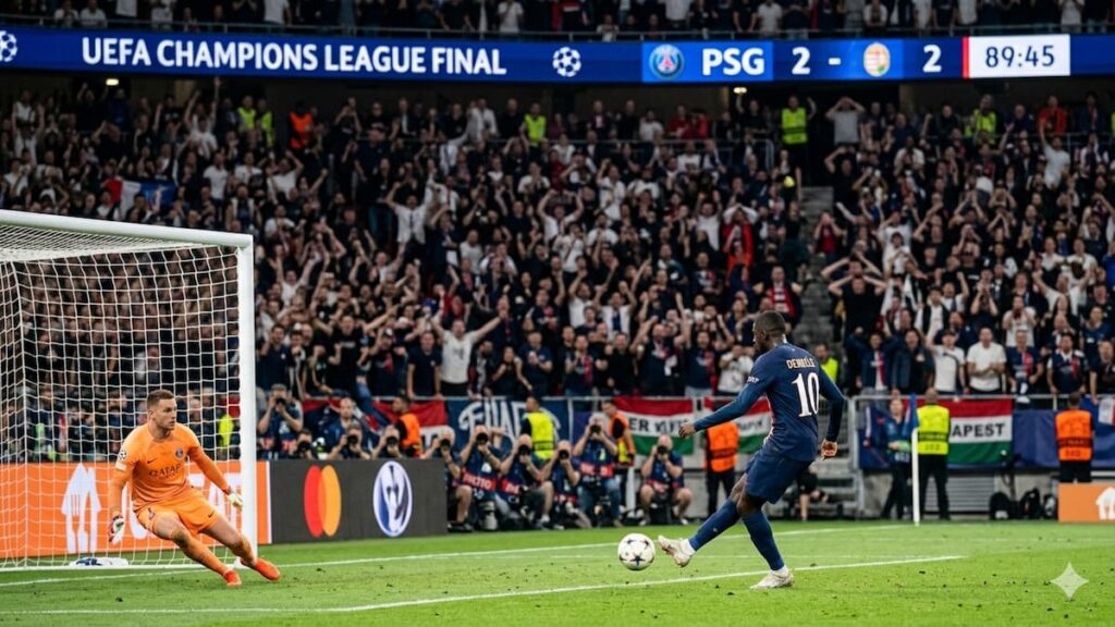 Ousmane Dembélé durante la final de la Champions League