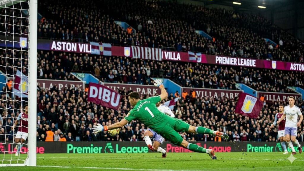 Emiliano Martínez fue protagonista en la clasificación del Aston Villa