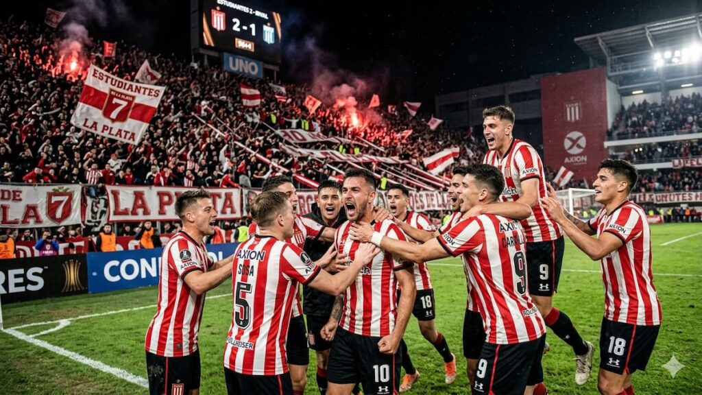 Con un gol validado por el VAR, Estudiantes eliminó al DIM y sigue vivo en la Copa Libertadores