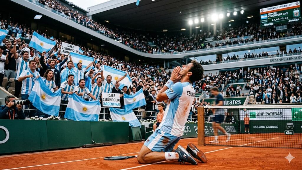 Francisco Cerúndolo completó un día histórico para la familia y avanzó en Roland Garros