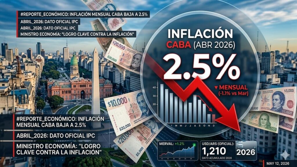 La inflación en la Ciudad de Buenos Aires fue del 2,5% en abril y acumuló 11,6% en 2026