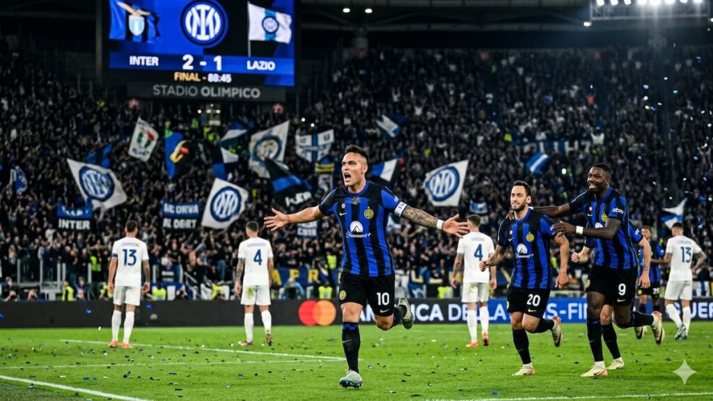 Lautaro Martínez celebra su gol ante Lazio