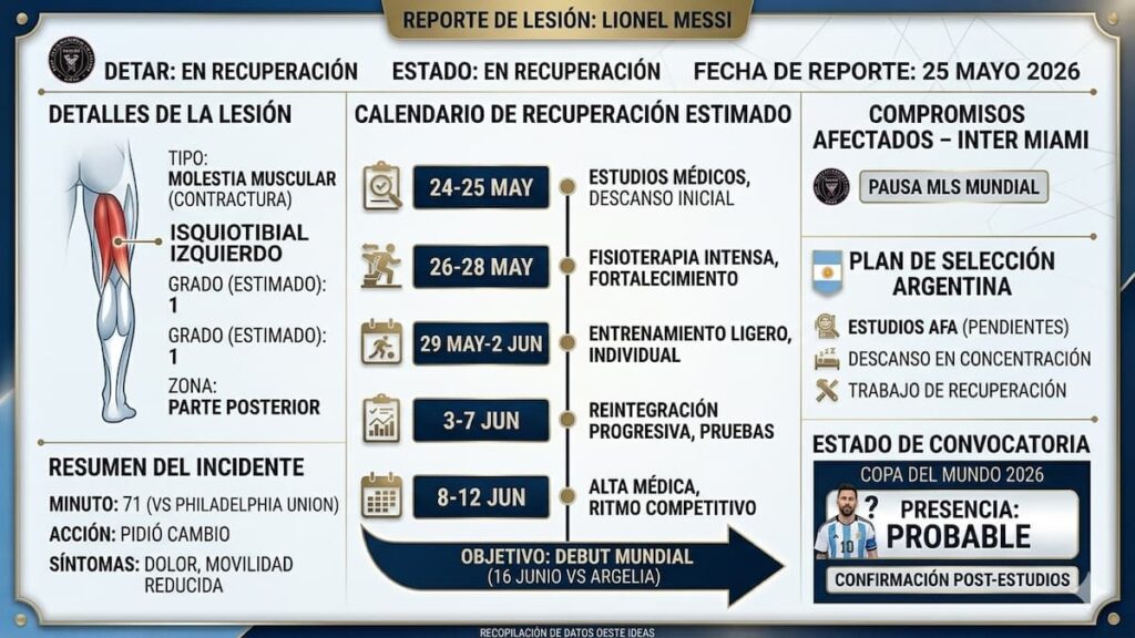 La recuperación de Messi tras su lesión muscular