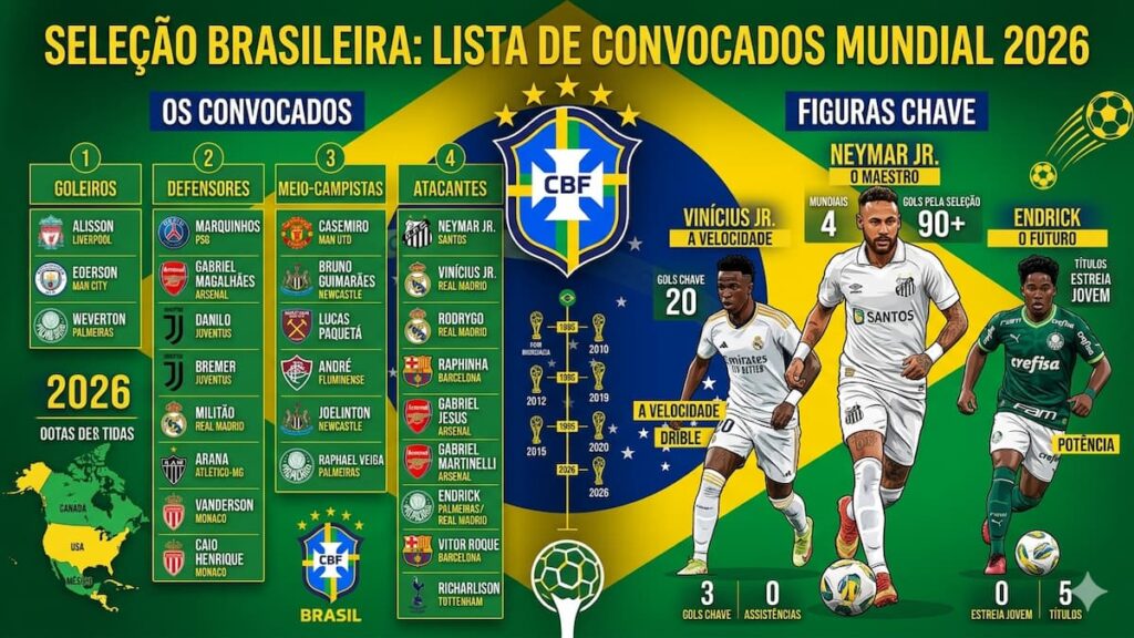 Los 26 convocados de Brasil para la Copa del Mundo 2026