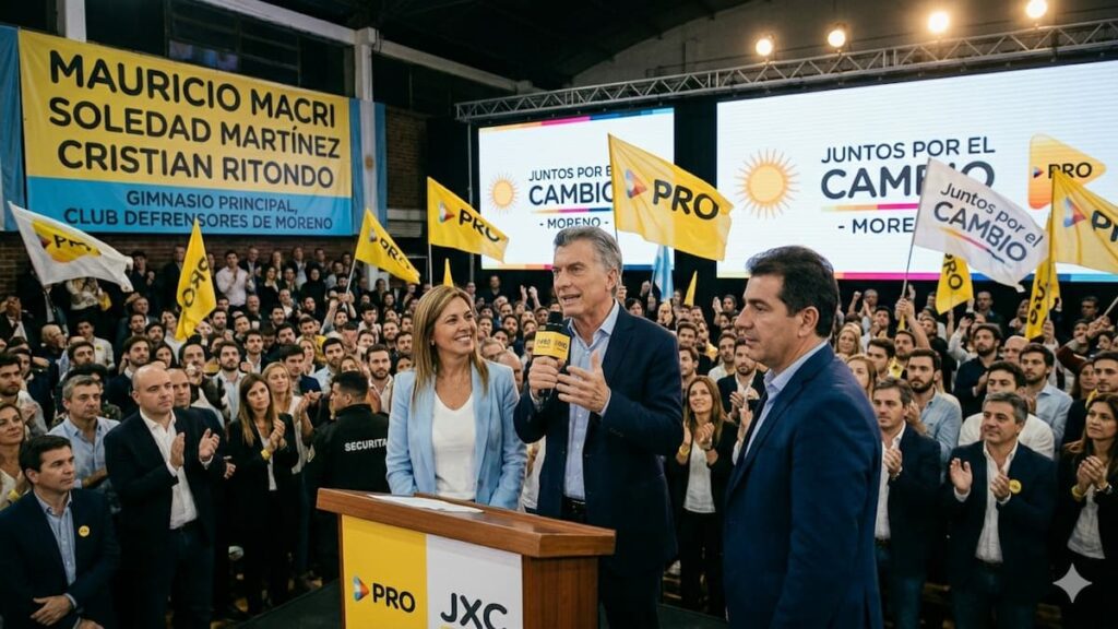 Mauricio Macri junto a dirigentes del PRO en Vicente López