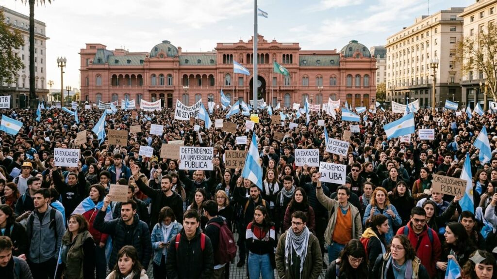 Plaza de Mayo colmada en defensa de la universidad pública y contra el ajuste educativo
