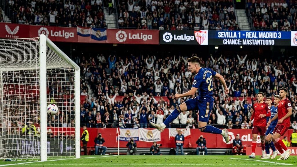 Franco Mastantuono estuvo cerca de marcar para el Real Madrid