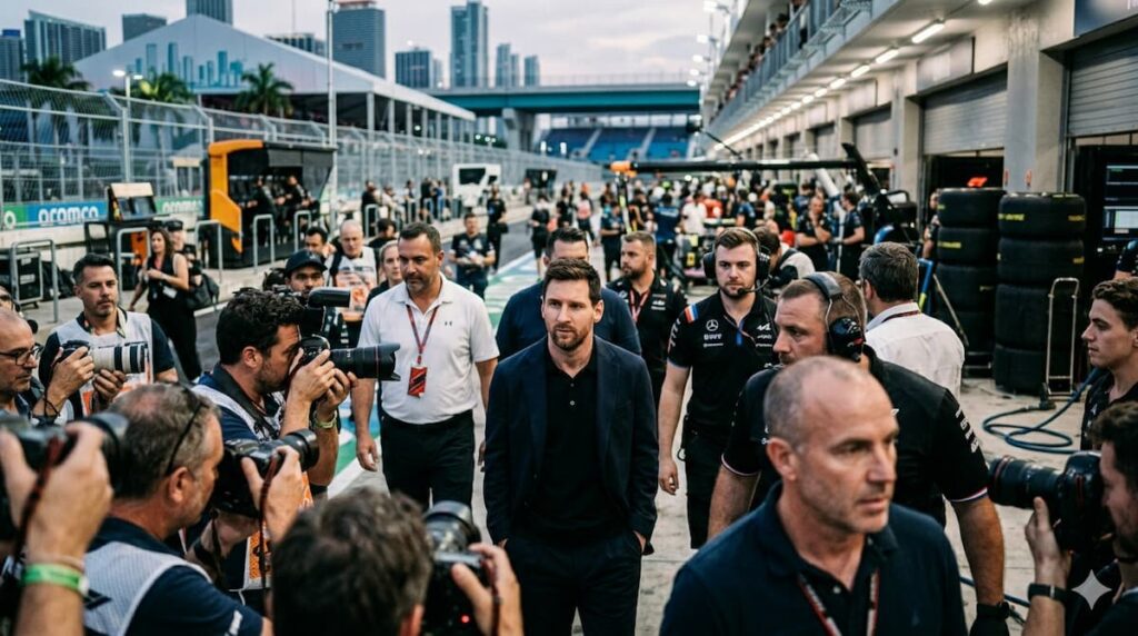 Lionel Messi en el circuito del GP de Miami