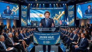 Milei habló en Estados Unidos y aseguró que “el sueño americano se extiende hasta Tierra del Fuego” Javier Milei durante su exposición en una conferencia económica en Estados Unidos
