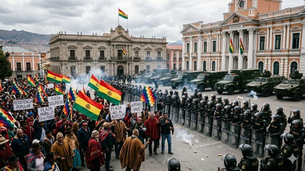 La Plaza Murillo es el epicentro de la crisis política boliviana