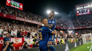 Real Madrid venció a Sevilla con protagonismo de Mbappé y Vinícius