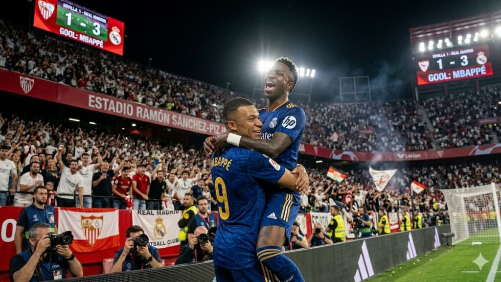 Real Madrid venció a Sevilla y Mbappé volvió a ser decisivo en LaLiga