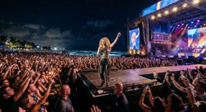 shakira show en copacabana con multitud