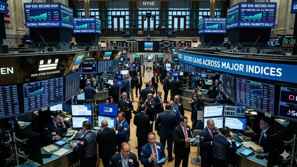 Wall Street volvió a marcar récords mientras cae el petróleo y sube el oro