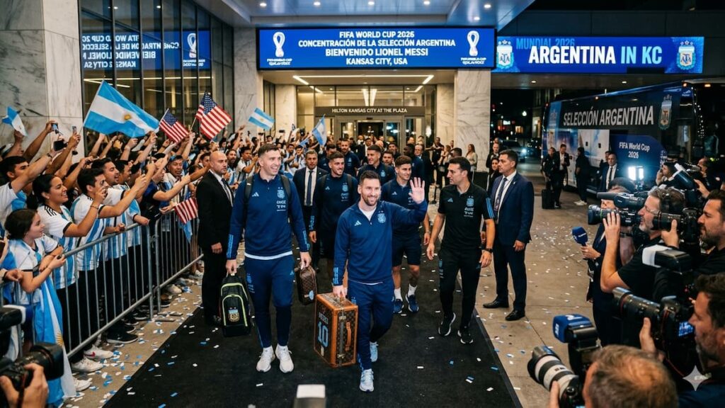 Con Messi a la cabeza, la Selección Argentina completó su llegada a Estados Unidos para defender el título mundial
