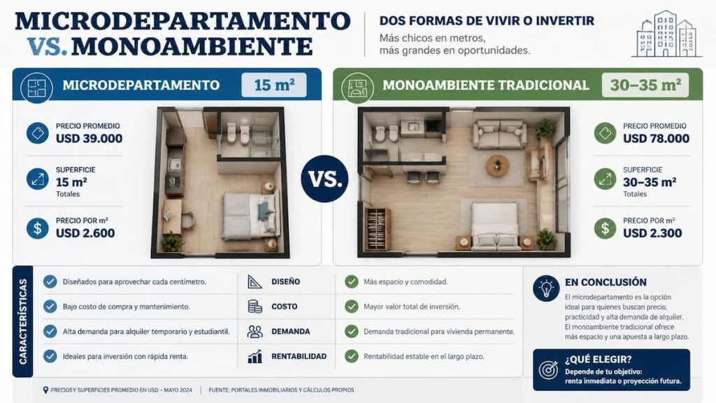 Comparación entre microdepartamentos y departamentos tradicionales
