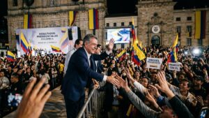 Miguel de la Espriella celebra su triunfo en las elecciones presidenciales de Colombia.