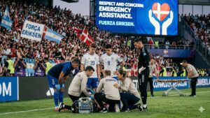 Susto mundial: Christian Eriksen se desplomó en pleno partido entre Dinamarca y Ucrania Christian Eriksen sufrió una descompensación durante un amistoso internacional