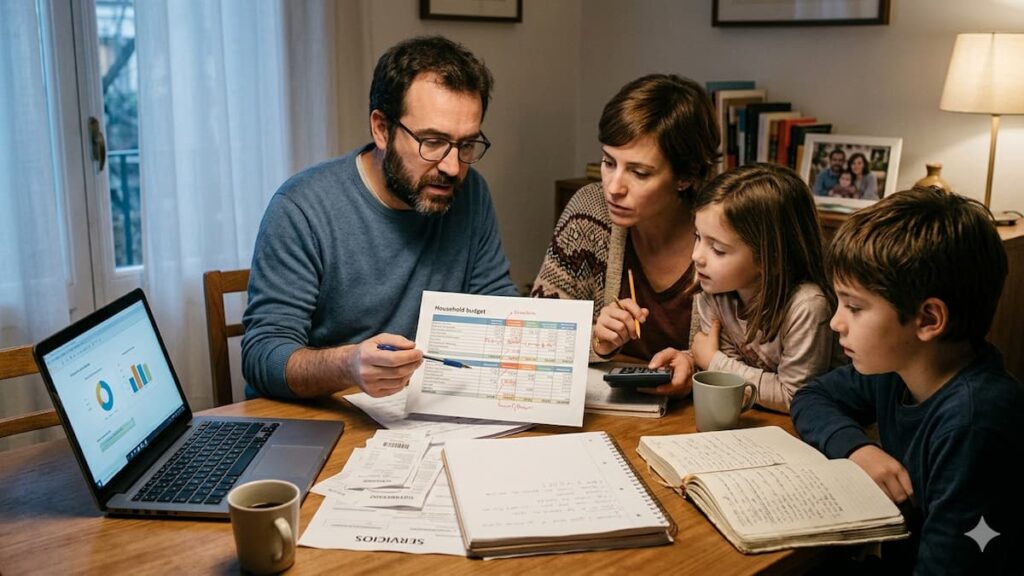 Familia organiza sus gastos y deudas