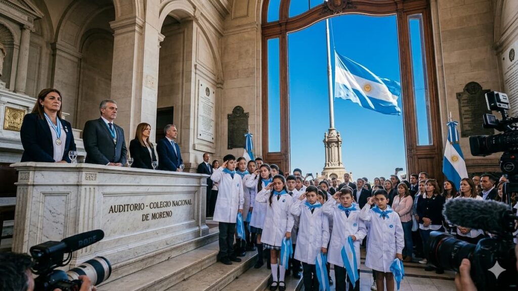 Estudiantes participan de la promesa de lealtad a la bandera