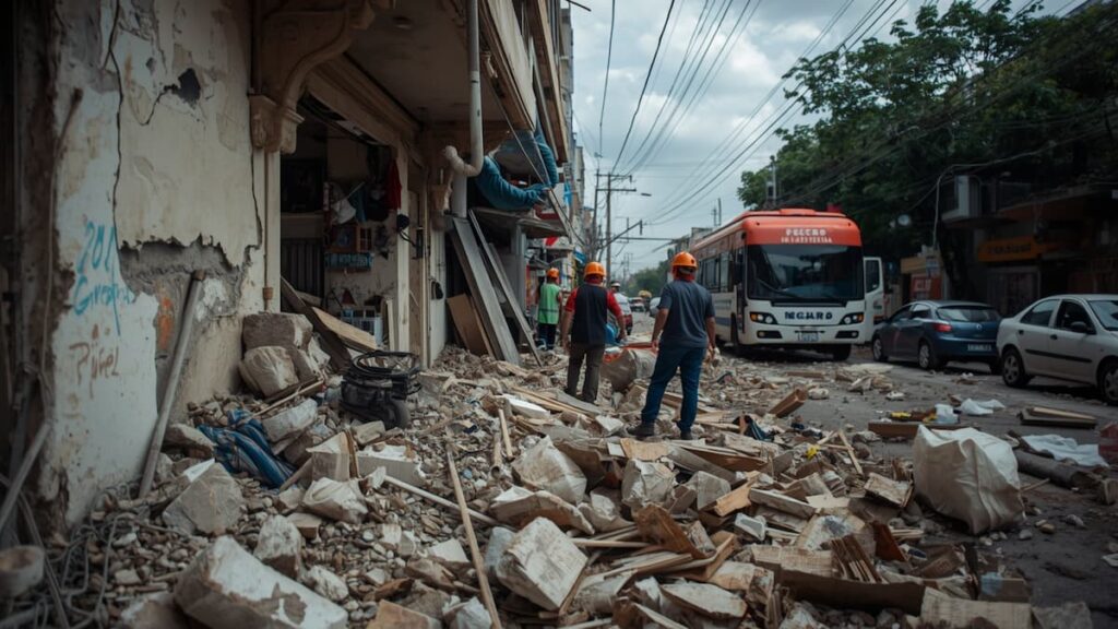 Habitantes de Caracas durante la réplica del terremoto.