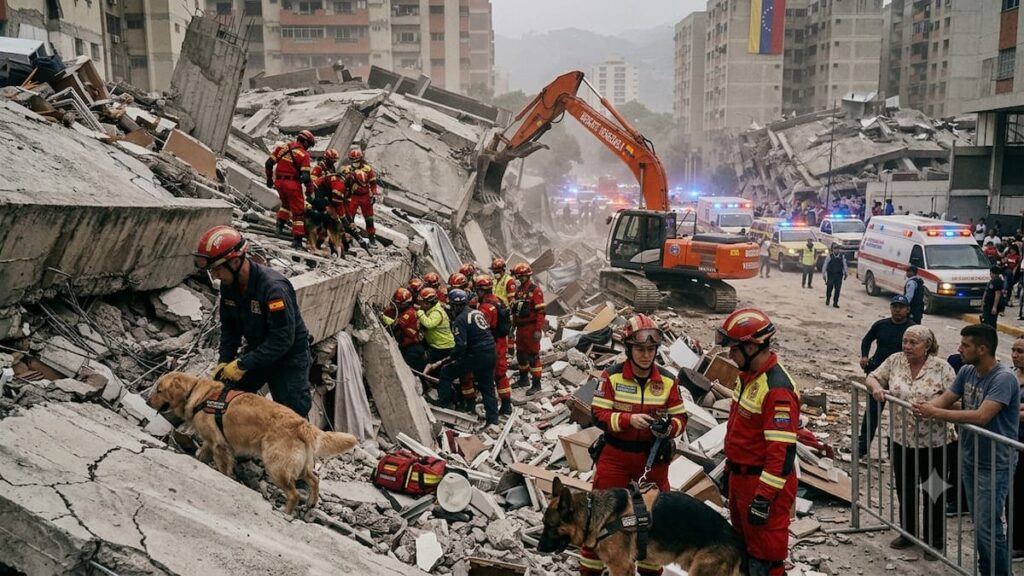 Continúa la búsqueda de sobrevivientes tras el doble terremoto que sacudió a Venezuela