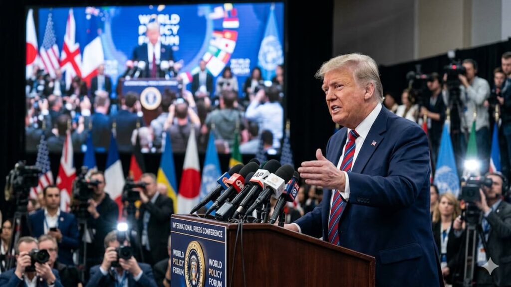 Donald Trump durante una conferencia de prensa