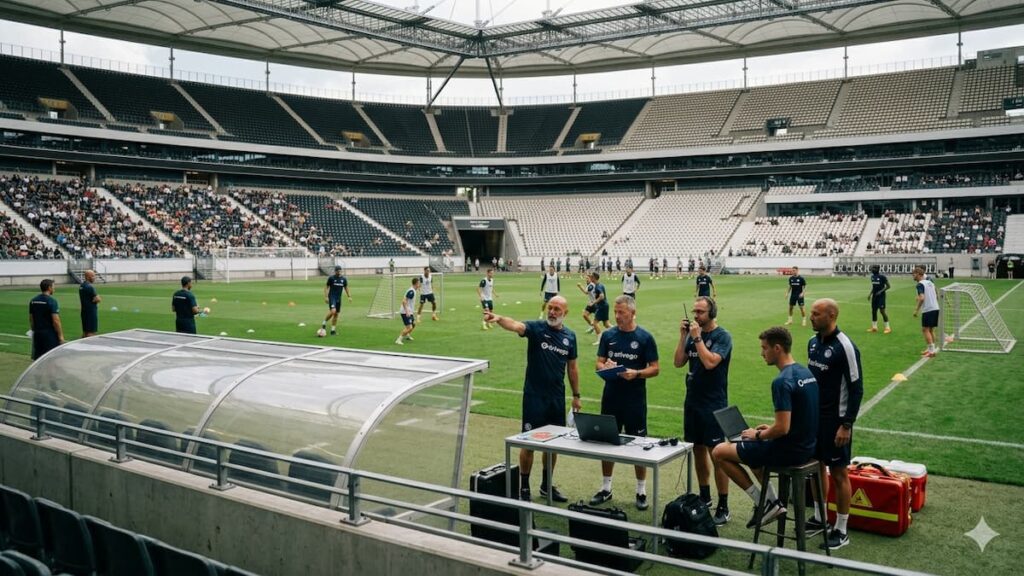 Integrantes de un cuerpo técnico de fútbol profesional