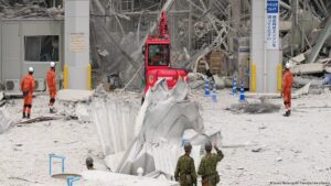 El centro comercial Aeon, en Kumamoto, colapsó tras el sismo del 28 de julio de 2026.