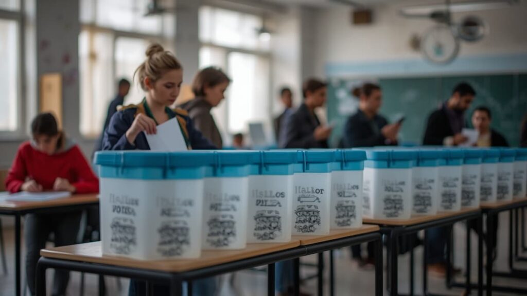 Ciudadanos emiten su voto en una elección argentina.