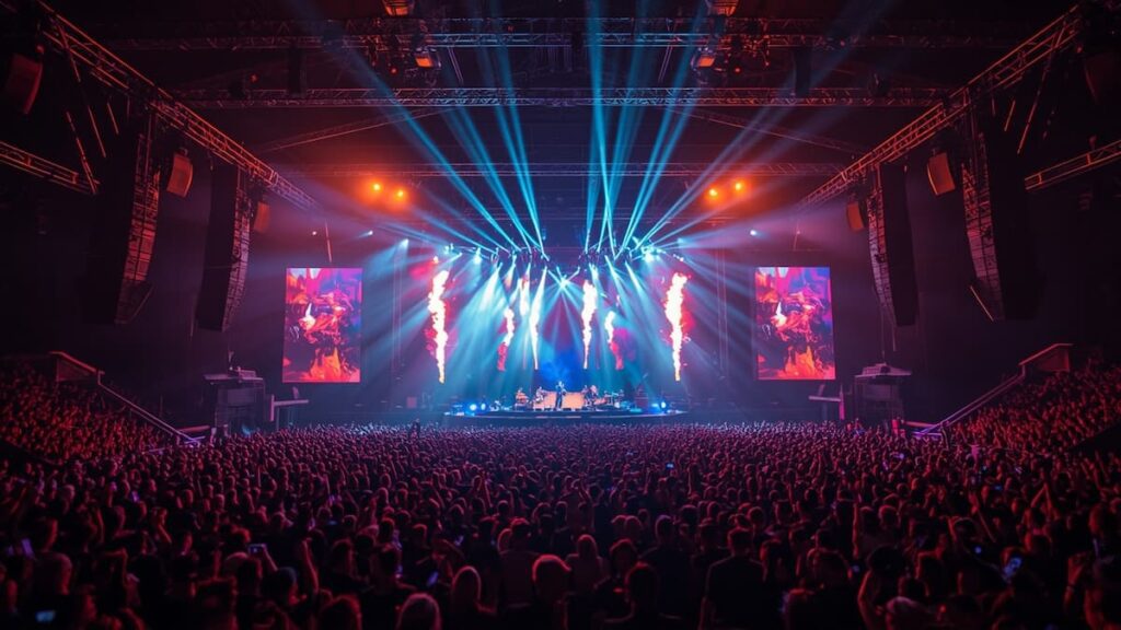 Escenario de un concierto de música pop.