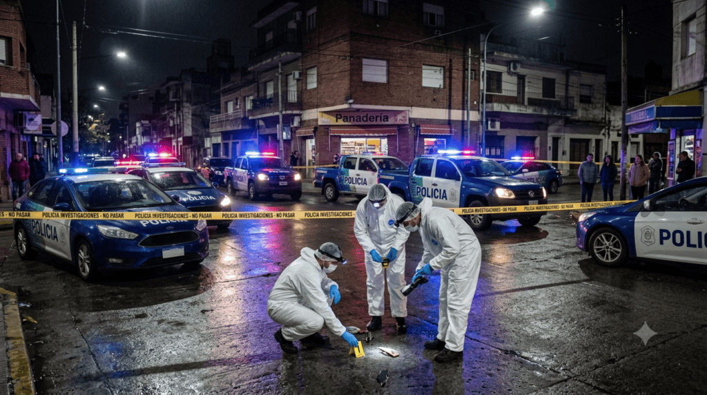 Operativo policial tras un homicidio en Santa Fe.