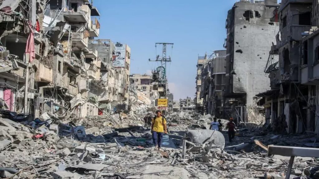 Vista de la Franja de Gaza durante el conflicto.
