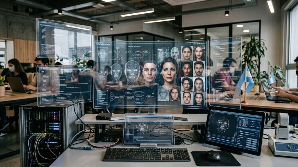Representación de inteligencia artificial creando imágenes.