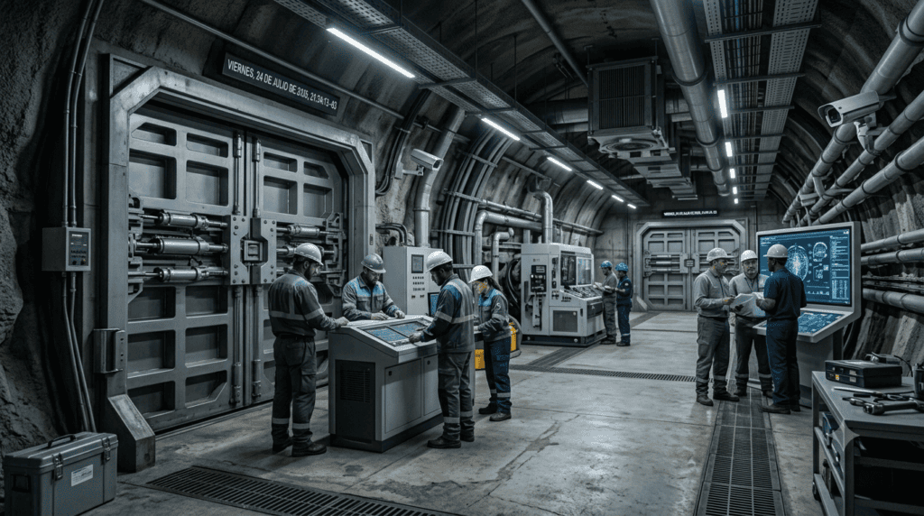 Instalación industrial subterránea de alta seguridad.