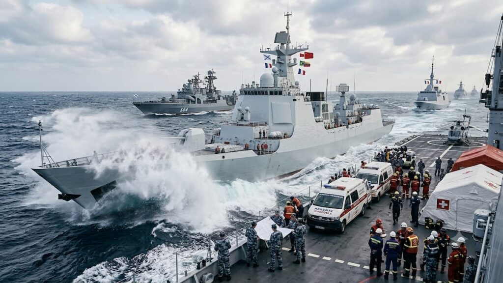 Patrulla naval conjunta de China y Rusia.