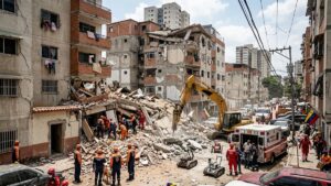 Venezuela enfrenta el desafío de una reconstrucción millonaria tras los terremotos que sacudieron al país Trabajos de reconstrucción tras los terremotos en Venezuela.