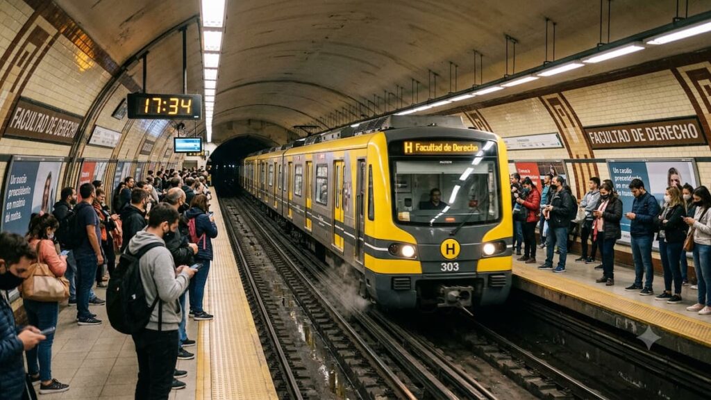 Subte de Buenos Aires en una estación.