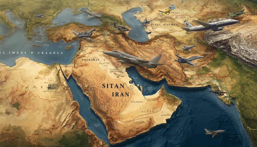 Representación del conflicto geopolítico entre Estados Unidos e Irán.